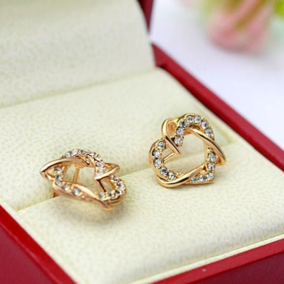 Rose Gold Stud Earrings ZBLXLX07120 - Picture 2 of 4